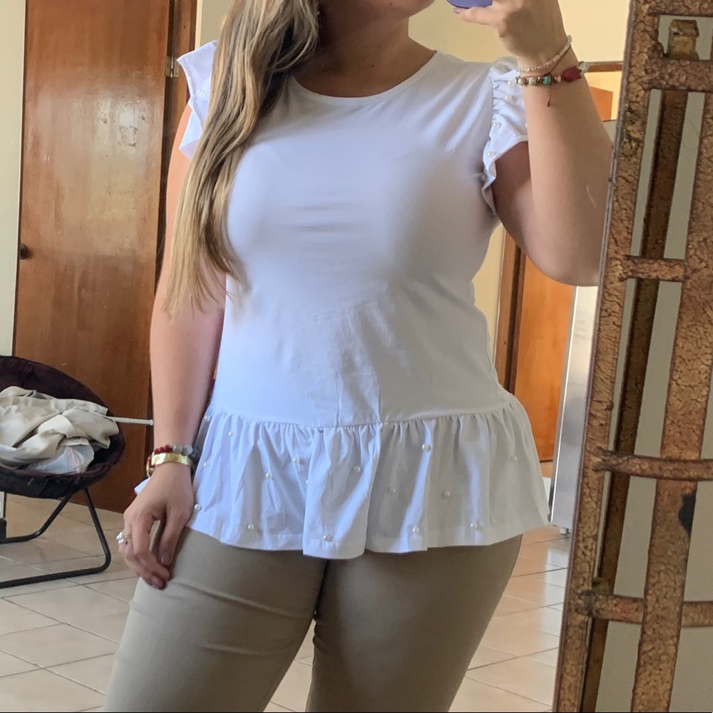 Pearls white top